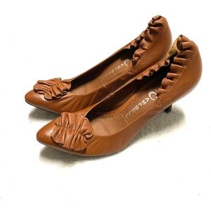 COPY - Jeffrey Campbell Ibiza Sz 7.5 Brown Heels Pumps Women's Leather Ruffles